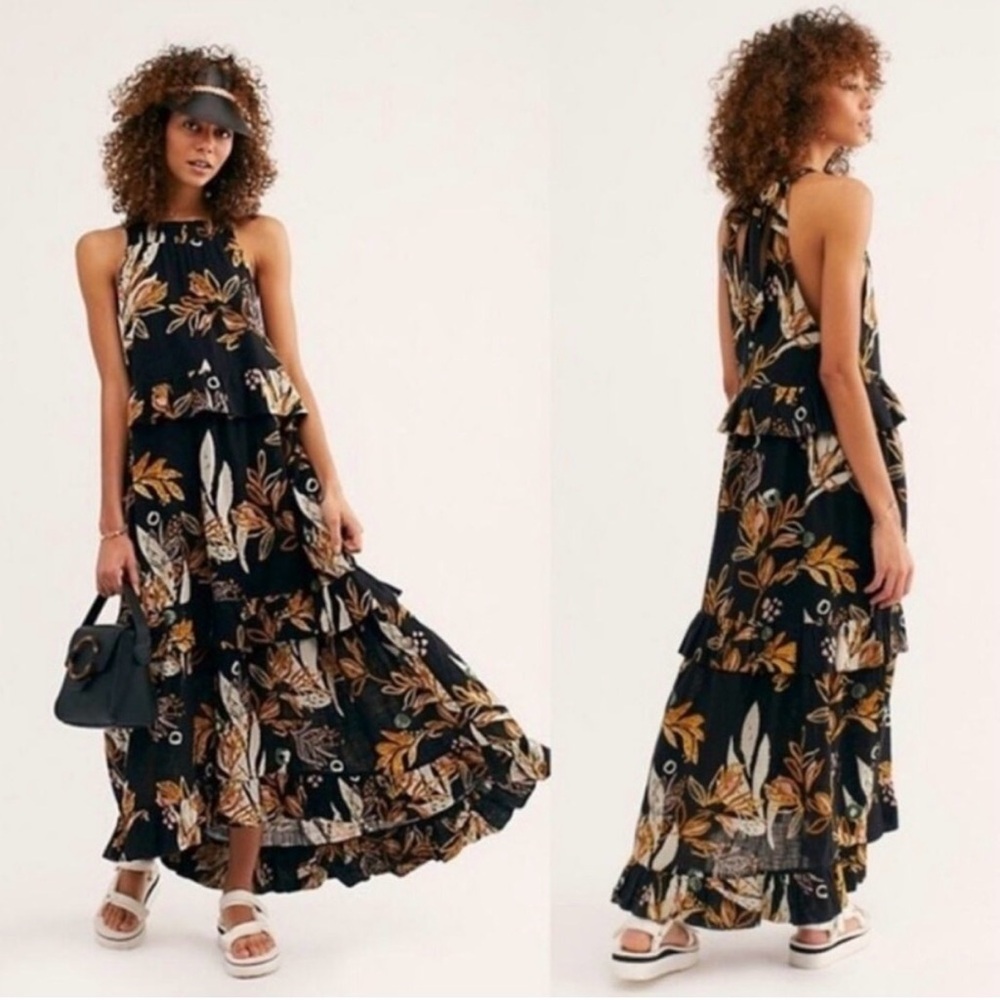 Free People Black Floral Maxi Dress - Picture 3 of 10